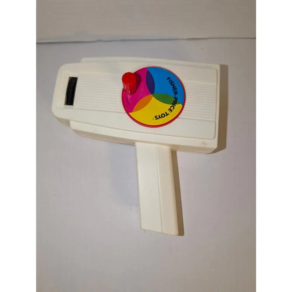 Vintage 1970's Fisher Price Movie Viewer 2 Cartridges Numbers Letters Works
